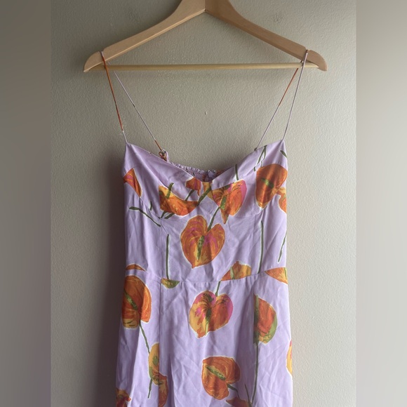 Reformation Juliette Dress Luciana Purple Orange Floral Size 8 - Picture 7 of 16